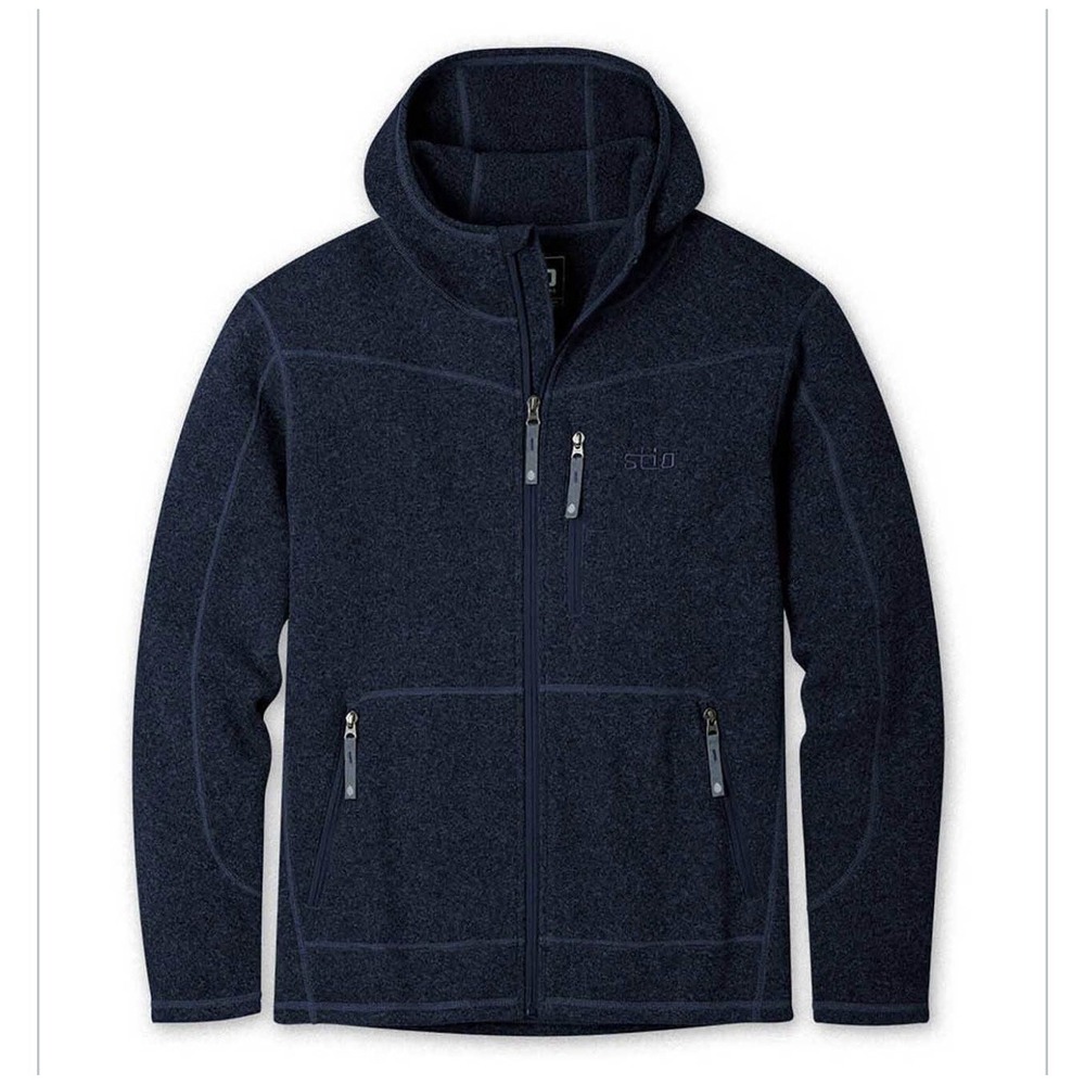 Stio Wilcox Fleece Hoodie Mens Medium Mountain Shadow‎ Heather Full Zip NWT